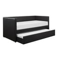 thumbnail image 1 of Lexicon Adra Contemporary Faux Leather Daybed in Black Finish, 1 of 7