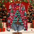 thumbnail image 1 of Chandails d'Hiver Grande Taille pour Femmes Chandails de Noël pour Femmes Chandail en Molleton de Saison Imprimé Graphique Manches Longues Tricot Rouge TTG, 1 of 6