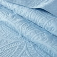 thumbnail image 4 of Chezmoi Collection Austin Queen Oversized Bedspread Set, 3-Piece Lightweight Microfiber Quilted Coverlet for All Seasons, Chambray Blue, 4 of 9