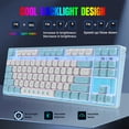 thumbnail image 2 of Keyboard,White Modes Cable Dual-color Modes Cable 87-key Switches Durability Compatibility Keycaps Durability Dual-color Keycaps Modes 87-key Keycaps L600 Portable White Switches 87-key Portable, 2 of 7