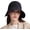 Black, variant on Linen Blend Victorian Bonnet Hat Sun Cap, Foldable Summer Visor | Katy