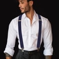 thumbnail image 4 of KAMBERFT Heavy Duty Navy Suspenders for Men with 4 Strong Metal Clips, 1.5 inch Wide, 4 of 4