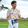 thumbnail image 5 of Balery Doodle Fruits Printed Men’s Short Sleeve Polo Shirt, Midweight Men's Shirt,Golf Polo shirts -X-Large, 5 of 8
