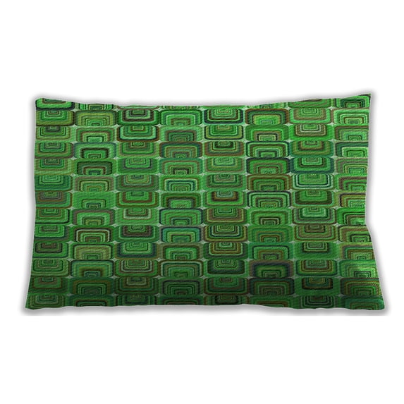 Ahgly Company Patterned Outdoor Rectangular Neon Green Lumbar Throw Pillow, 13 inch by 19 inch