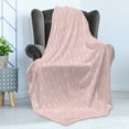 thumbnail image 4 of Flowers Soft Flannel Fleece Throw Blanket, Damasked Pattern Design Plants Vintage Retro Illustration Print, Cozy Plush for Indoor and Outdoor Use, 50" x 70", Pale Pink and White, by Ambesonne, 4 of 5