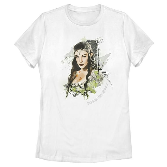 Women's The Lord of the Rings Fellowship of the Ring Arwen Paint Splatter Graphic Tee White Small