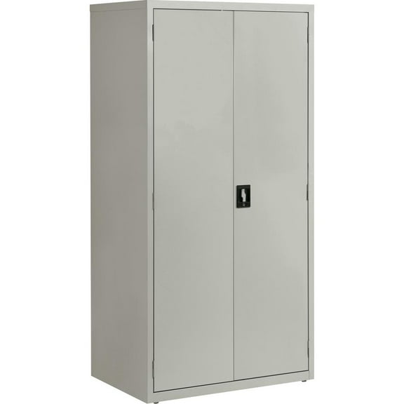 Lorell Fortress Series Storage Cabinet - 24" x 36" x 72" - 5 x Shelf(ves) - Hinged Door(s) - Sturdy, Recessed Locking Handle, Removable Lock, Durable, Storage Space - Light Gray - Powder Coated -...