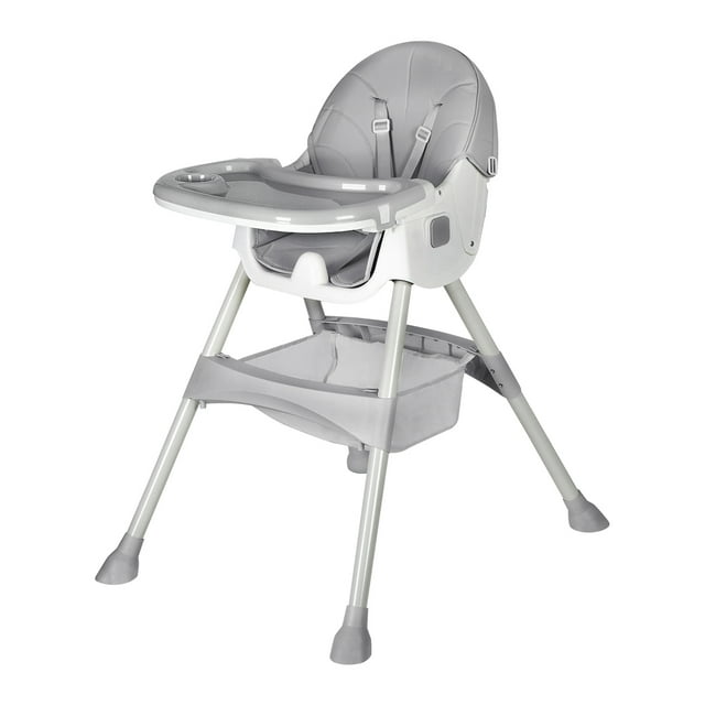 Silla Periquera Alta para Bebé AGBOX color gris Multifuncional 2 en 1