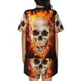 thumbnail image 3 of Rocae Satanic Skull for Two Piece Sleepwear Pajamas Sets for Women Soft Short-Sleeved Pjs with Lounge Shorts Small, 3 of 9