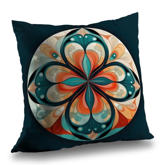 MWW C1PO2020HYFXXZ 20 x 20 in. Peaceful Mandala Orange Outdoor Throw Pillow - Home Decor