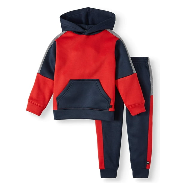 Cheetah - Cheetah Toddler Boy Colorblock Hoodie Sweatshirt & Taped Jogger Pants Outfit Set, 2