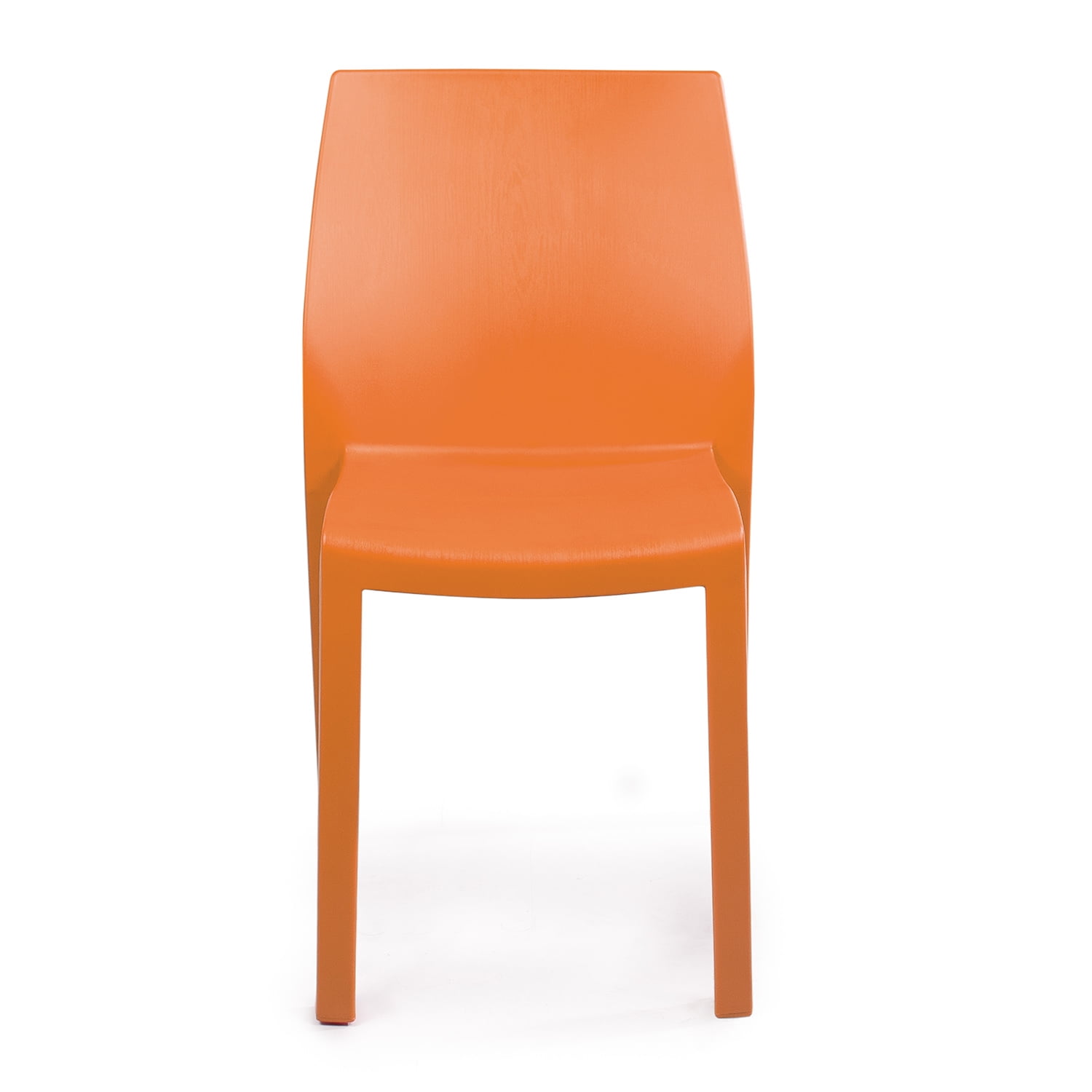 WRGHOME Palma Modern Outdoor/Indoor Plastic Resin Stacking Patio Dining Chairs  (Set of 2) - ORANGE