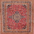 thumbnail image 1 of Ahgly Company Indoor Square Traditional Light Copper Gold Medallion Area Rugs, 3' Square, 1 of 6