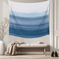 thumbnail image 5 of Haze Blue White Ombre Large Tapestry for Bedroom Wall Hanging Tapestry,Vintage Gradient Striped Aesthetics Ceiling Backdrop Tapestries Poster Blanket Wall Decor for Teens Room Living Room 86" x 104", 5 of 8