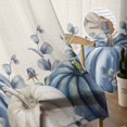 thumbnail image 5 of Thanksgiving Fall Sheer Curtains 84 Inches Long 2 Panels Set, Window Sheer Curtains for Living Room/Bedroom, Eucalyptus Blue White Harvest Pumpkin Light Filtering Rod Pocket Curtain 52'' x 84'' x 2, 5 of 7