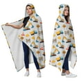 thumbnail image 2 of Wearable Blanket,Cartoon Construction Vehicles Barriers Hooded Wearable Sherpa Blanket for Adults & Teens,Winter Poncho Shawl Wrap Cape Thick Warm,50"x60", 2 of 5
