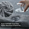 thumbnail image 5 of Green Essen 4 Pack Oversized Bath Towel Sets 700 GSM Soft Shower Towels 35 x 70 Inches Quick Dry Bath Sheets Highly Absorbent Bath Towel Clearance for Bathroom Spa Hotel Gym(Dark Grey), 5 of 9