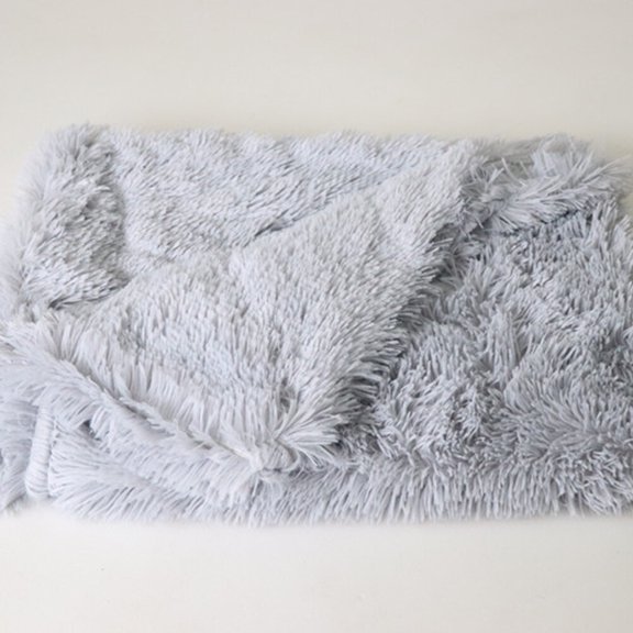 ETEREAUTY Double Layer Comfortable Dog Sleeping Mat, Light Grey, Soft and Pet Bed Pad, 1 Set