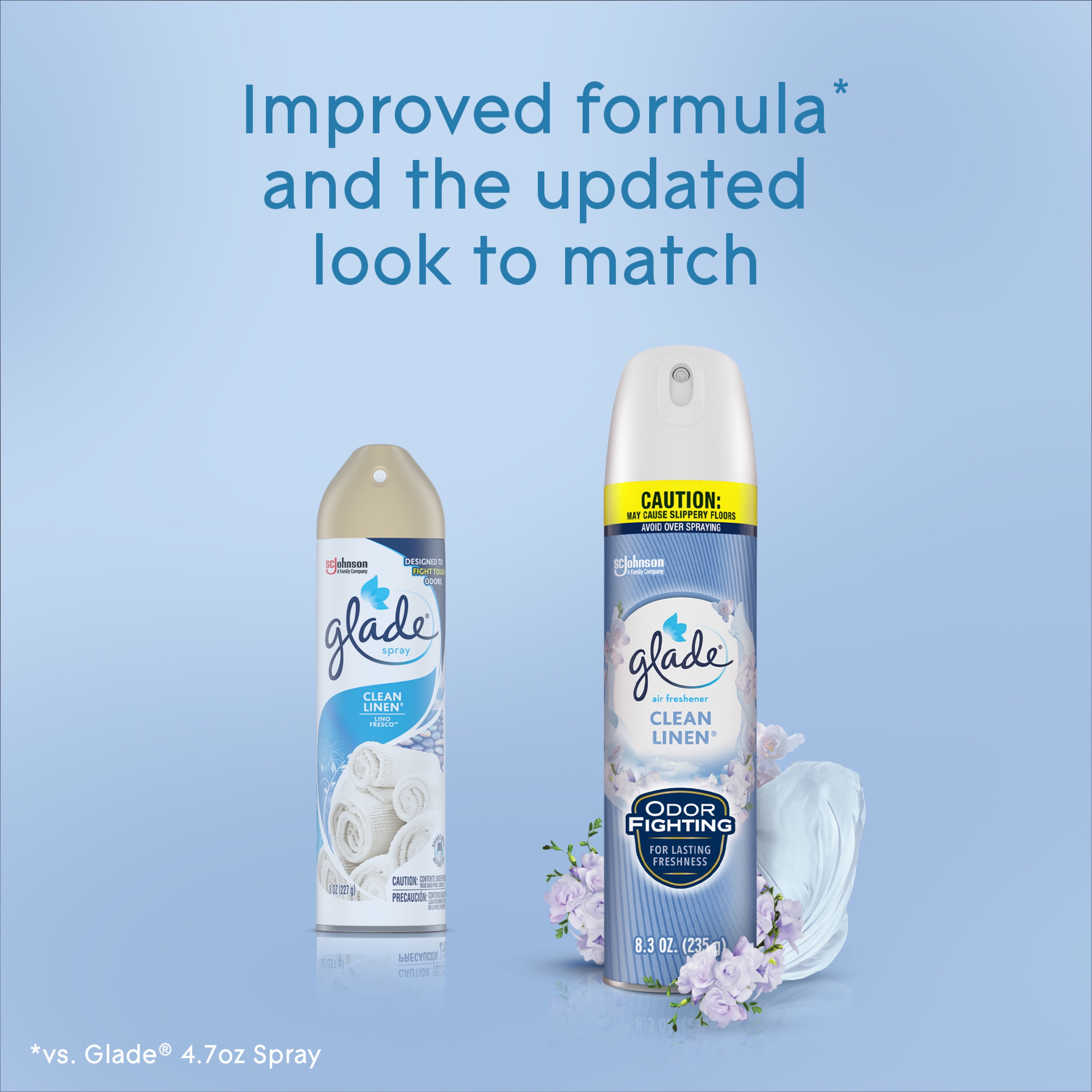 Glade Air Freshener Spray, Stocking Stuffers, Clean Linen Scent, Fragrance Infused with Essential Oils, 8.3 oz