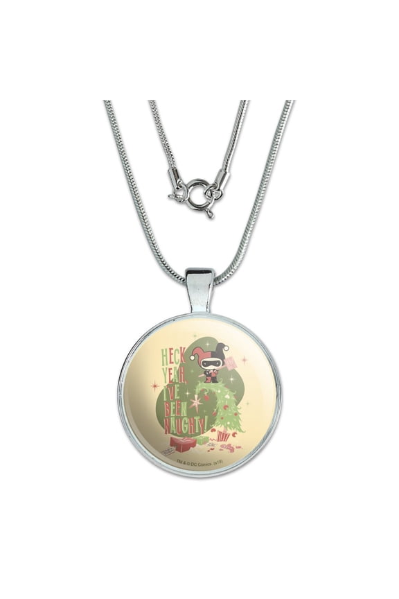 Harley Quinn I've Been Naughty! 1" Pendant with Sterling Silver Plated Chain