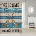 thumbnail image 2 of Manfei Ocean Paddle Anchor Shower Curtain 72Wx84L,Vintage Lake House Bathroom Shower Curtain,Light Blue Beige, 2 of 6