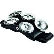 Meinl Percussion Cajon Foot Tambourine with Steel Jingles, Black
