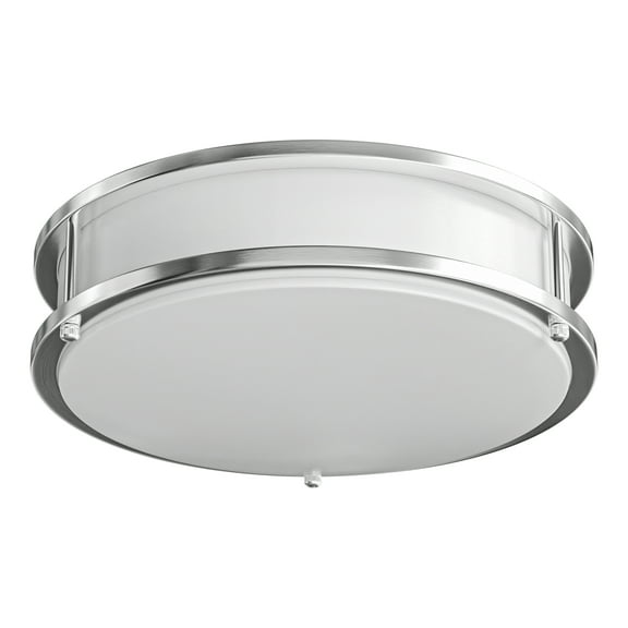 Leisure LED Brushed Nickel Ceiling Light 12 inch Flush Mount Adjustable Light Color (3000K/4000K/6500K) Surface Mount Ceiling Lamp for RV, Trailer, Camper, Boat DC 12V 22W