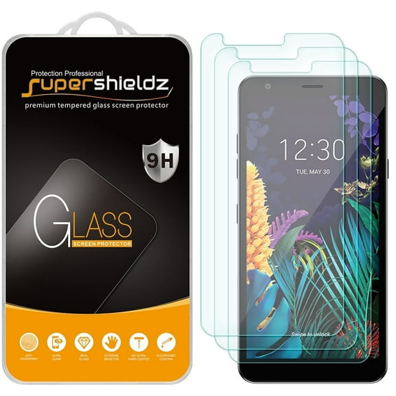 [3-Pack] Supershieldz for LG K30 (2019) Tempered Glass Screen Protector, Anti-Scratch, Anti-Fingerprint, Bubble Free