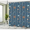 thumbnail image 4 of Ambesonne Alien Shower Curtain, Satellite Stars Space Theme, 69"Wx75"L, Dark Sky Blue Dark Peach, 4 of 4