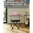 thumbnail image 5 of Donner DEK-200 61 Key Piano Full-Size Electronic Keyboard Set, Dual Keyboard, Auto Accompaniment, Metronome, Record, Includes 300 Tones and Rhythms, with Stand, Bench, Microphone, Pink, 5 of 7