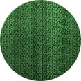 thumbnail image 1 of Ahgly Company Indoor Round Abstract Emerald Green Modern Area Rugs, 5' Round, 1 of 4
