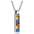 thumbnail image 2 of Fiudx Colgante Rectangular, Elegante Collar de Acero Inoxidable, Diseño Moderno y Colorido, Accesorio Duradero de Acero de Titanio, Ideal para Uso Diario, Ocasiones Especiales o Regalos Únicos, para, 2 of 6