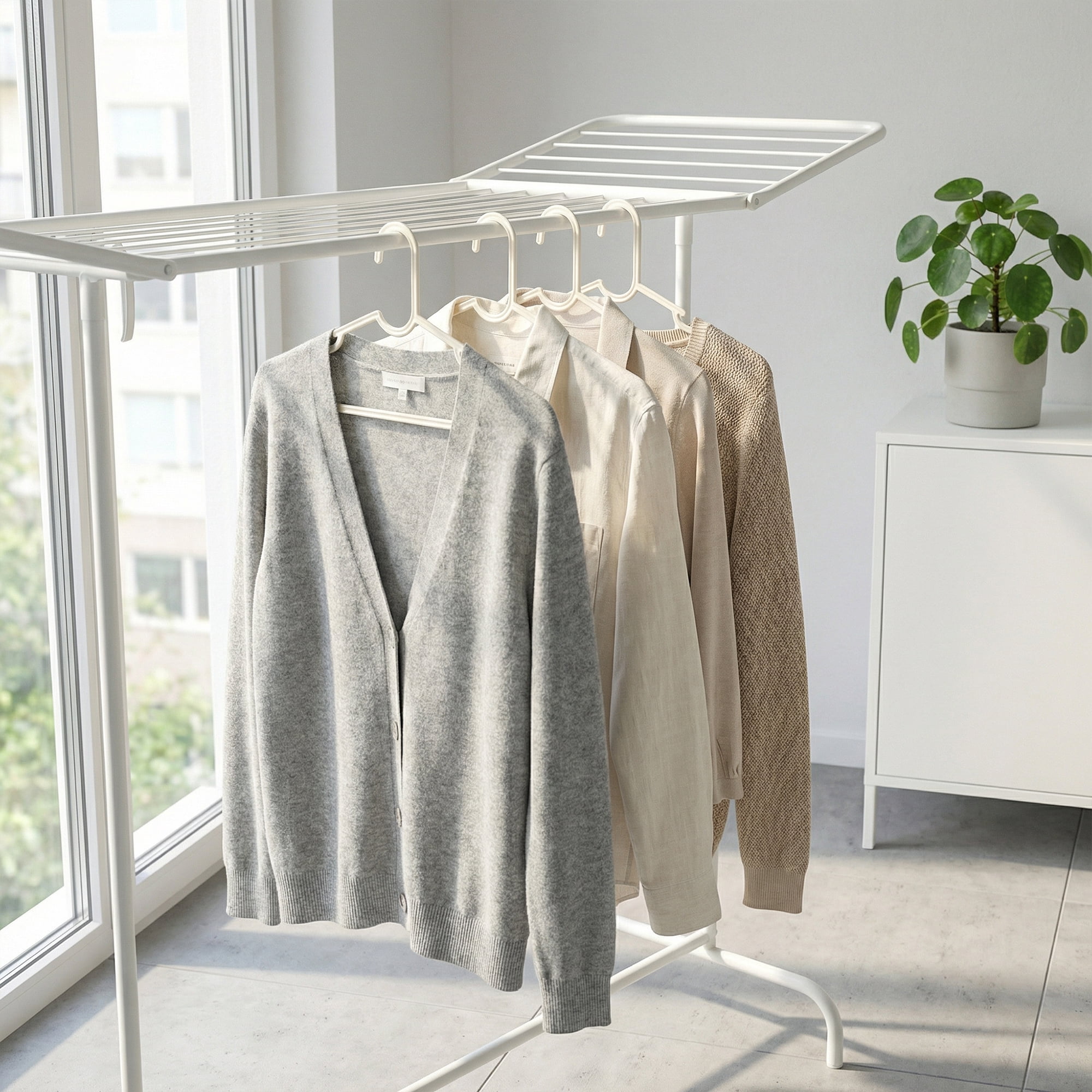 Unique Bargains 10Pcs Plastic Nonslip Slim Hangers With Pinch Clips White