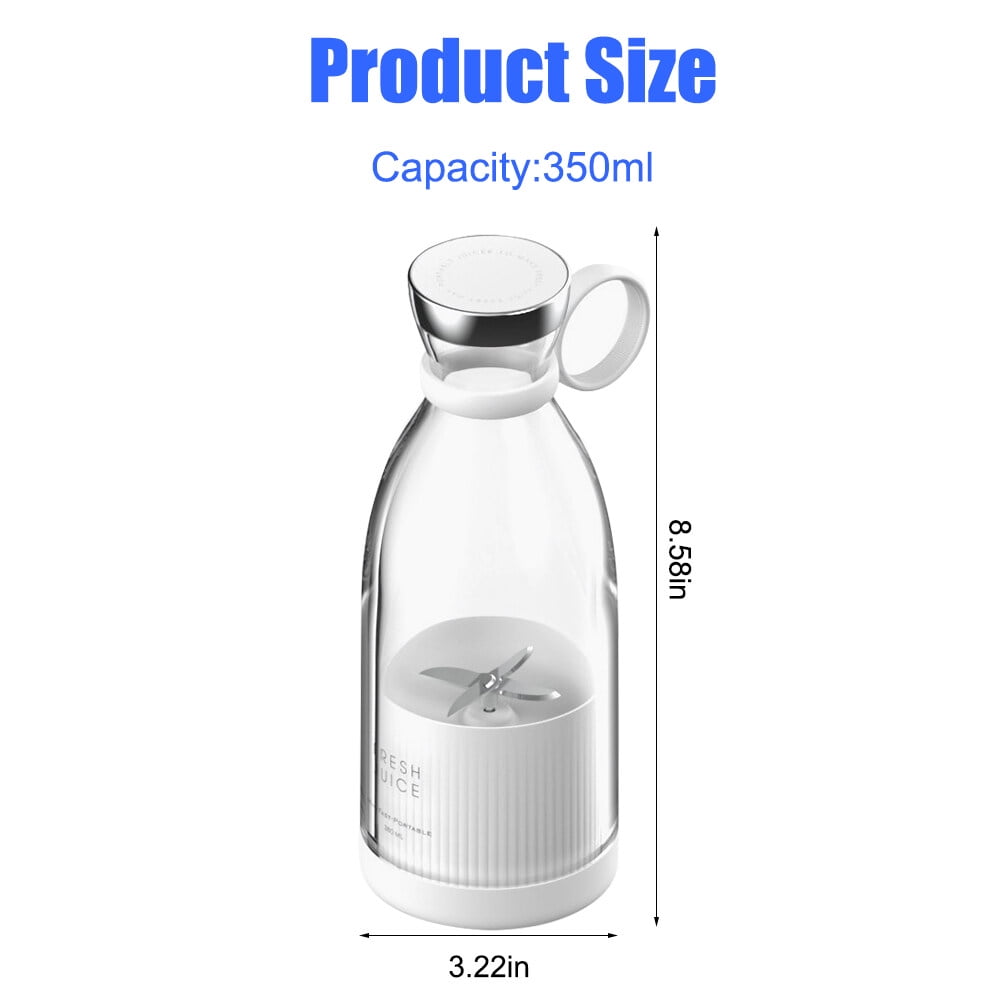 Aoresac Personal Size Blender Battery Powered USB Rechargeable Portable Blender for Shakes and Smoothies 350ml Fresh Juice Blender Cup with Stainless Steel 4 Blades for Travel Gym Kitchen