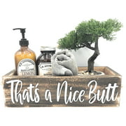 Nice Butt Bathroom Decor Box - Cute Rustic Farmhouse Toilet Paper Holder -Funny Home Decor - Wooden Storage Basket for Organization - Great for Country Western and Boho Decor