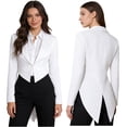 thumbnail image 2 of iiniim Women's Suit Balzer Long Sleeve Tailcoat Jackets Pageant Evening Cocktail Party Tuxedo Dress Coats White S, 2 of 7