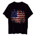 thumbnail image 4 of Fiudx Ofertas y Liquidaciones Camiseta de Manga Corta con Cuello Redondo y Estampado Informal En La Parte Delantera y Trasera Del Día de La Independencia para Mujer, 4 of 5