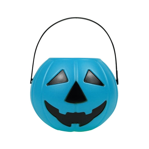 Blue Halloween Pumpkin Candy Bucket Detachable Trick Or Treat Bucket for Kids Halloween Party Favors Spooky Halloween Decorations Portable Pail