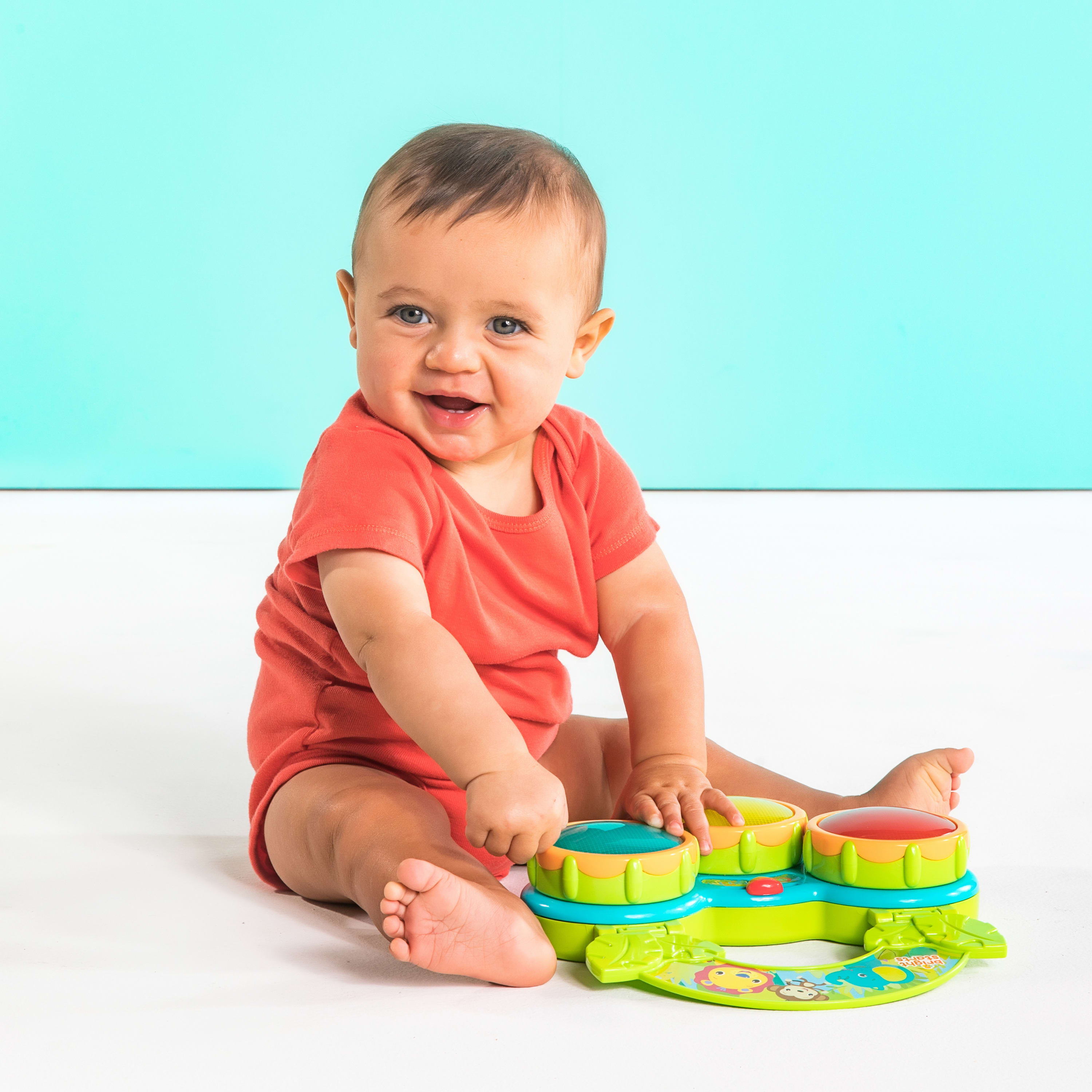 Bright Starts Safari Beats Musical Drum Toy with Lights, Ages 3 Months +, Infant and Toddler, Unisex - image 4 of 7