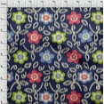 thumbnail image 4 of oneOone Cotton Silk Navy Blue Fabric Floral Craft Projects Decor Fabric Printed By The Yard 42 Inch Wide, 4 of 5