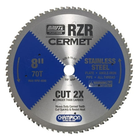UPC: 0846035082983 | Champion Cutting Tool Cermet Tipped Circular Saw Blade 8 In (Stainless Steel Cutting)