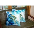 thumbnail image 3 of Set of 2 Blue Gold Abstract Painted Background Texture Fragment Acrylic Painting Canvas Strokes Throw Pillow Covers 18X18 Inch Decorative Pillow Cases for Couch Bedroom Living Room, 3 of 6