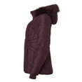 thumbnail image 3 of Womens Winter Coat Faux Fur Trim Hooded Down Alternative Puffer Jacket - Wine (Small), 3 of 4