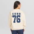 thumbnail image 2 of Women's WEAR by Erin Andrews Cream Chicago Cubs Heavyweight Crew Neck Sweatshirt, 2 of 4