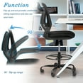 thumbnail image 4 of Lacoo Mid-back Drafting Office Chair Adjustable Height Desk Chair Ergonomic Design Office Chair With Flip-up Armrest And Foot Ring, Black, 4 of 7