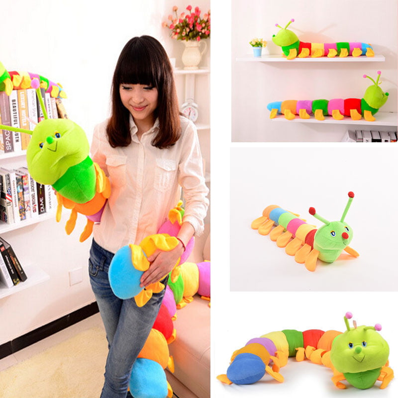 Colorful Inchworm Soft Caterpillar Lovely Developmental Child Baby Toy Doll US 