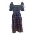 thumbnail image 5 of XIYON Dress For Women Fashion Checked Mid Sleeve Casual Long Dress Fashion, 5 of 6