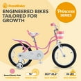 thumbnail image 3 of RoyalBaby Princess Girl Bicycle 16" with Training Wheels & Kickstand, Swan/Pink, 3 of 12