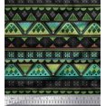thumbnail image 1 of Soimoi Moss Georgette Fabric Aztec Geometric Print Sewing Fabric Yard 42 Inch Wide, 1 of 3