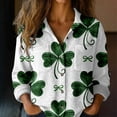 thumbnail image 2 of St Patricks Day Shirt Women Long Sleeve Button Down Loose Green Casual Summer Tops, 2 of 7